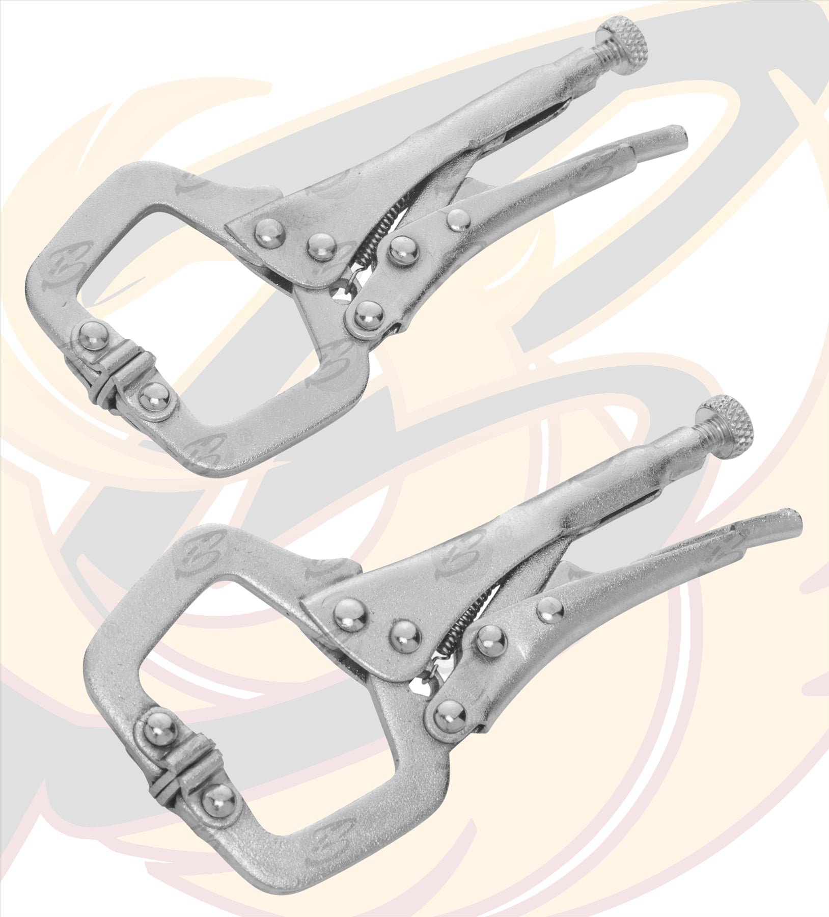 BLUESPOT 2 PCE 100MM (4") MINI LOCKING C CLAMP SET