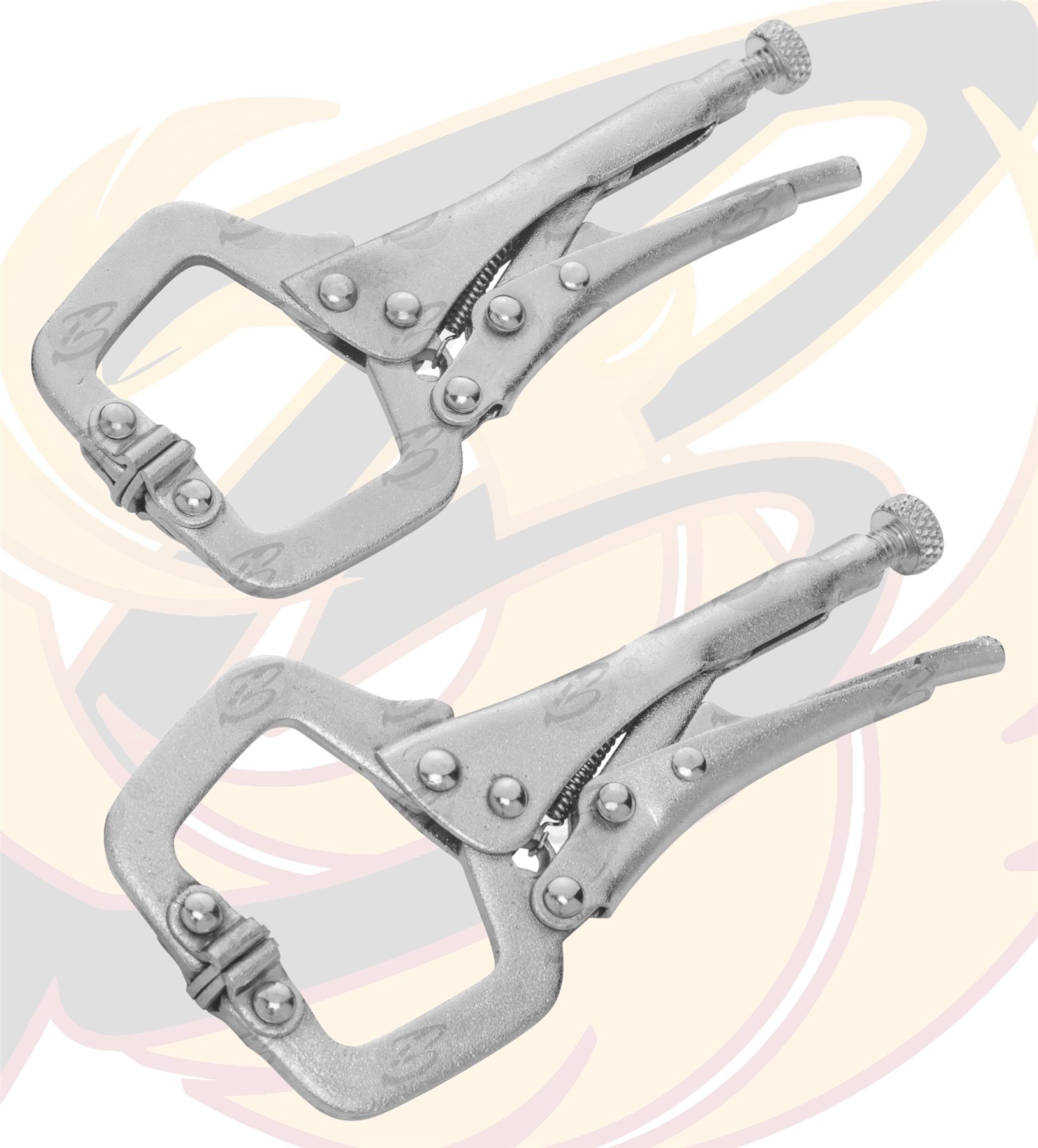 BlueSpot 2 Piece 100mm (4") Mini Locking C Clamp Set ( 06526 )