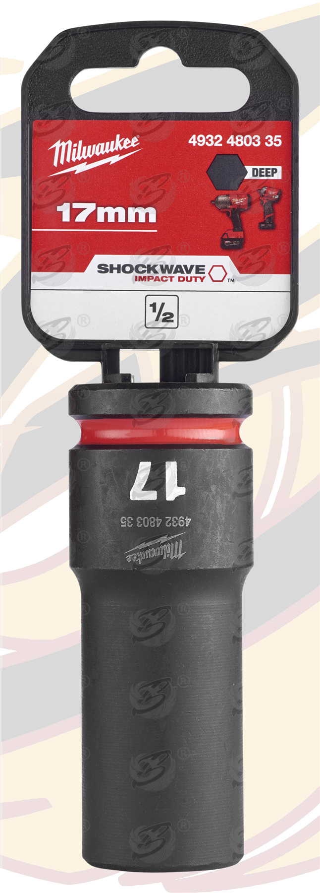 Milwaukee 17mm 1/2" Drive 6 Point Deep Impact Socket ( 4932480335 )