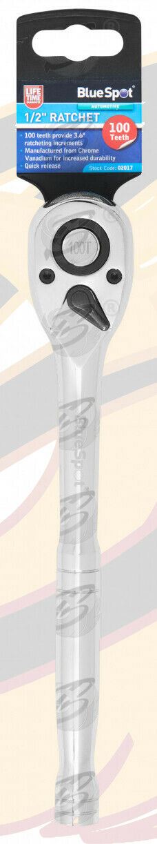 BLUESPOT 1/2" DRIVE 100 TOOTH RATCHET HANDLE