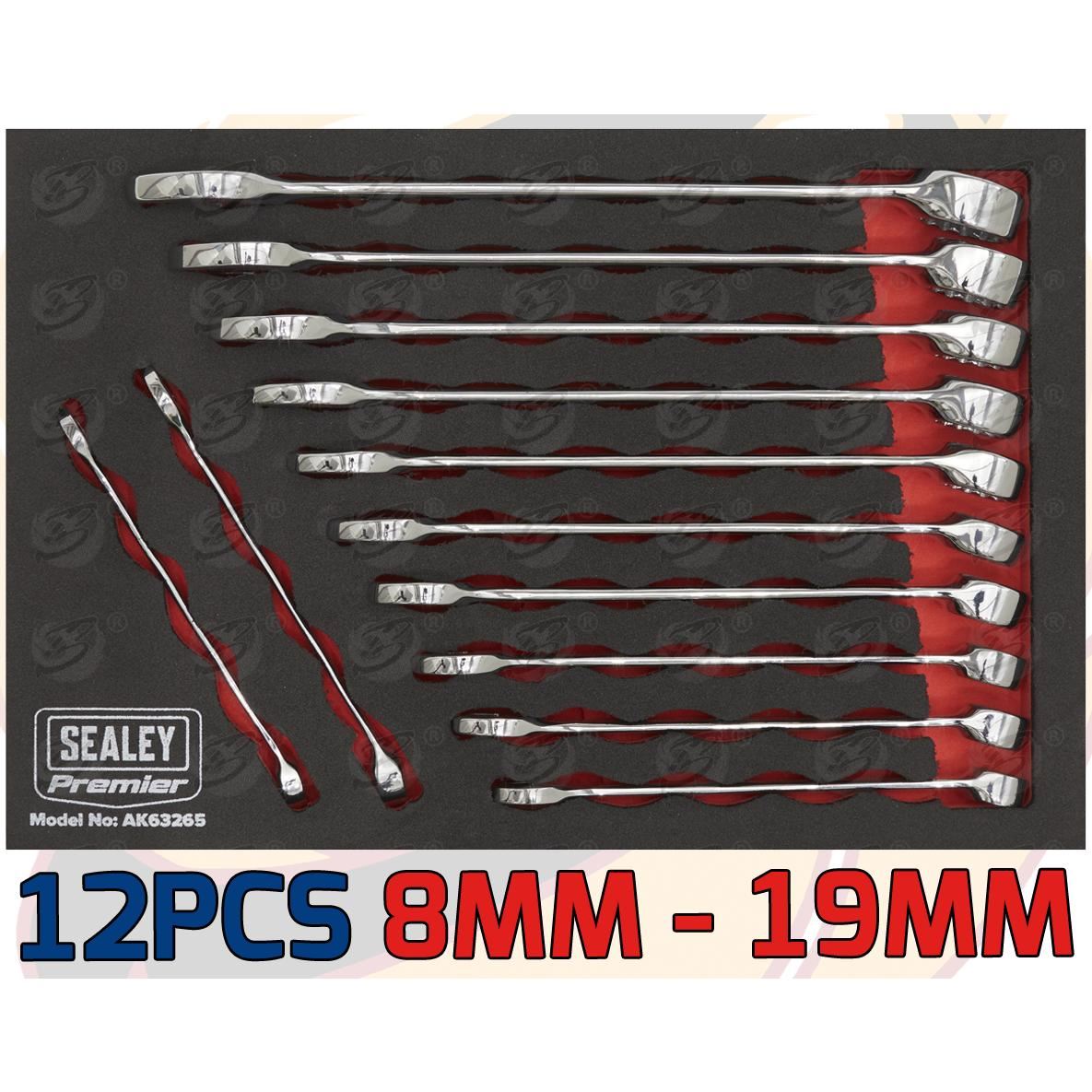 SEALEY 12PCS COMBINATION SPANNER SET ( OEPN & RING END ) ( 8MM - 19MM )