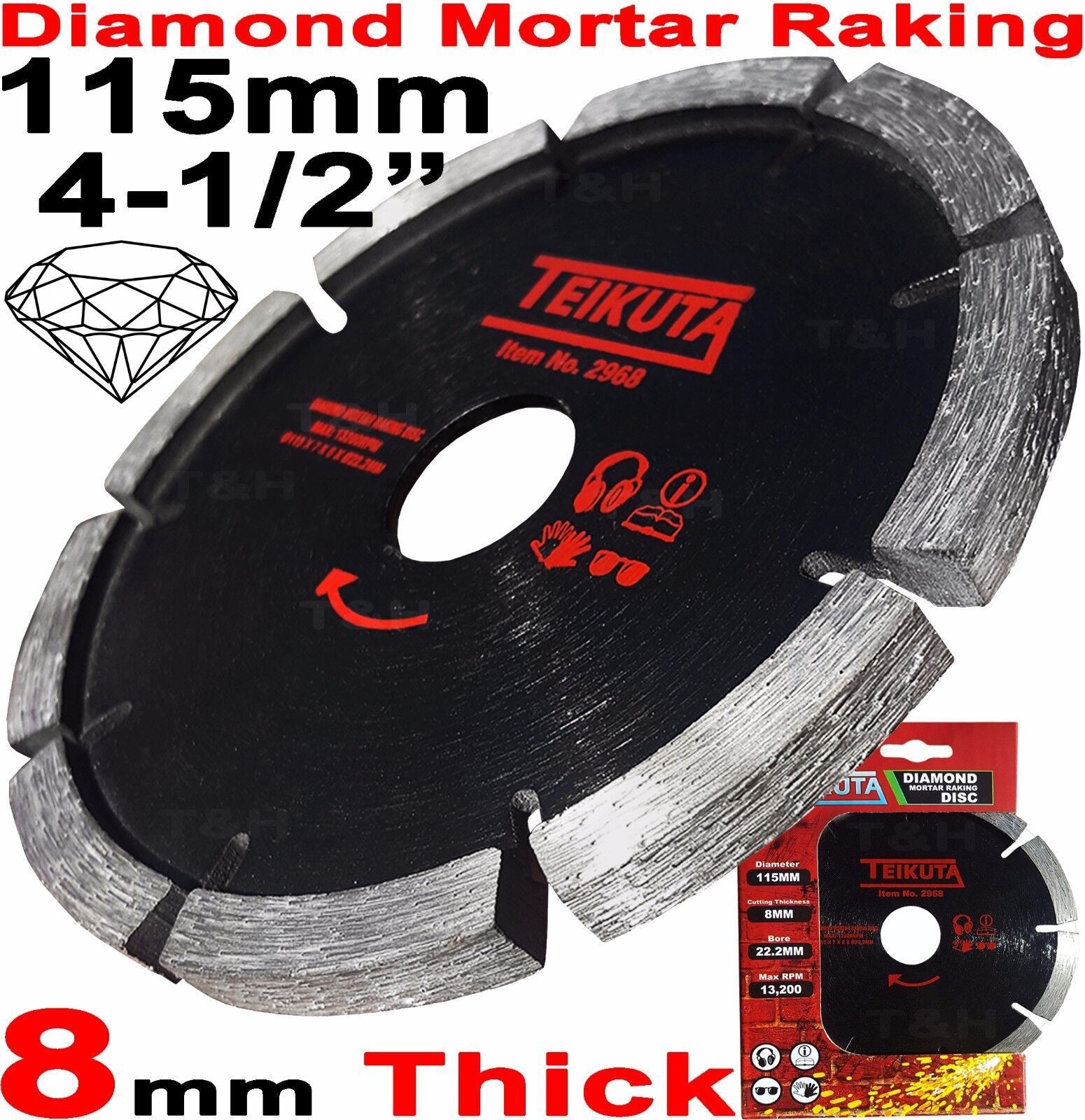 TEIKUTA 4.5" ( 115MM ) DIAMOND MORTAR RAKING DISC ( X 1 )