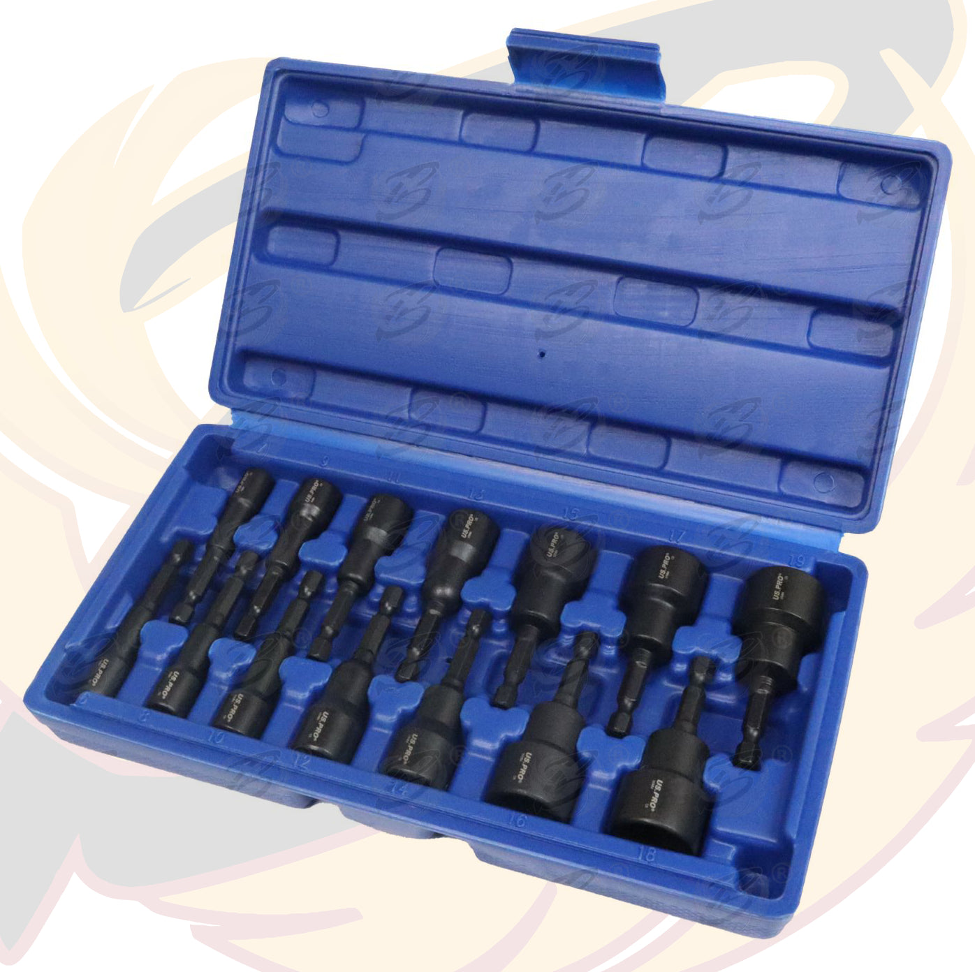 US PRO 14PCS MAGNETIC IMPACT NUT DRIVERS / RUNNERS ( 6MM - 19MM )