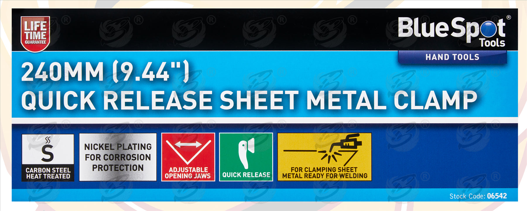 BLUESPOT 240MM QUICK RELEASE SHEET METAL CLAMP