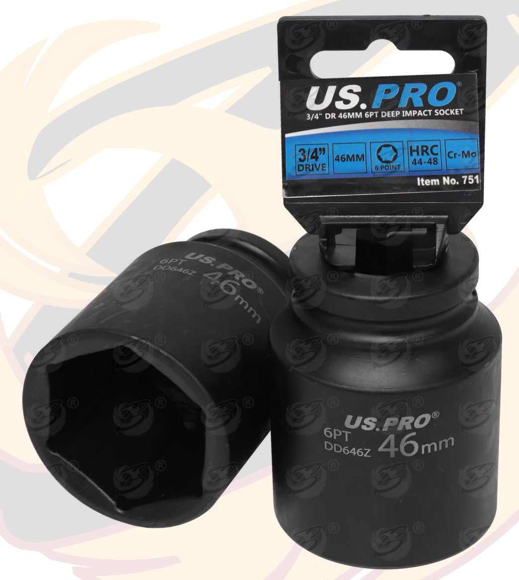 US PRO 46MM 3/4" DRIVE 6 POINT DEEP IMPACT SOCKET ( SINGLE )
