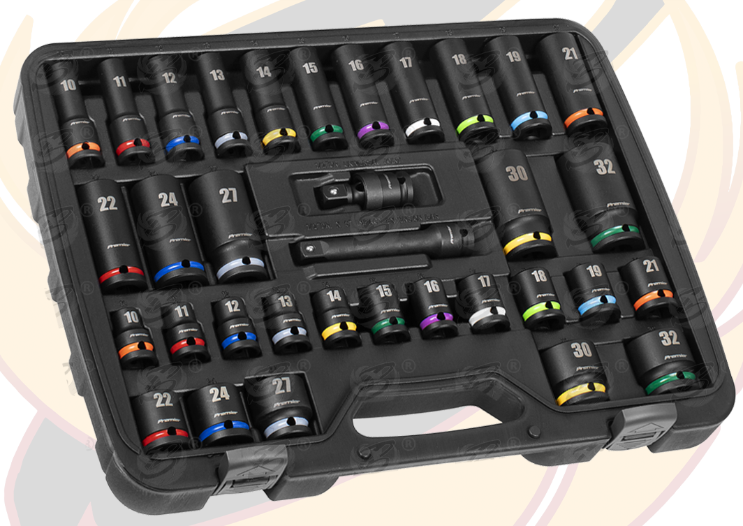 Sealey 34 Piece 1/2" Drive 6 Point Deep & Shallow Impact Sockets 10mm - 32mm ( AK5635M )