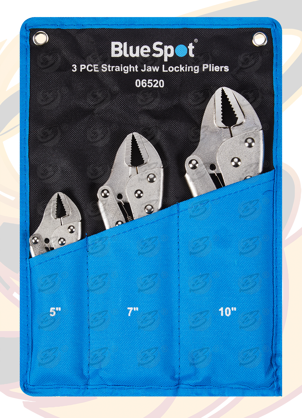 BlueSpot 3 Piece Straight Jaw Locking Pliers In Wallet (5" - 7" - 10") ( 06520 )