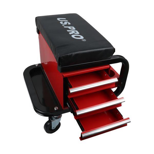 Us Pro Mechanics Rolling Stool with Tool Trays & 3 Drawers  5069