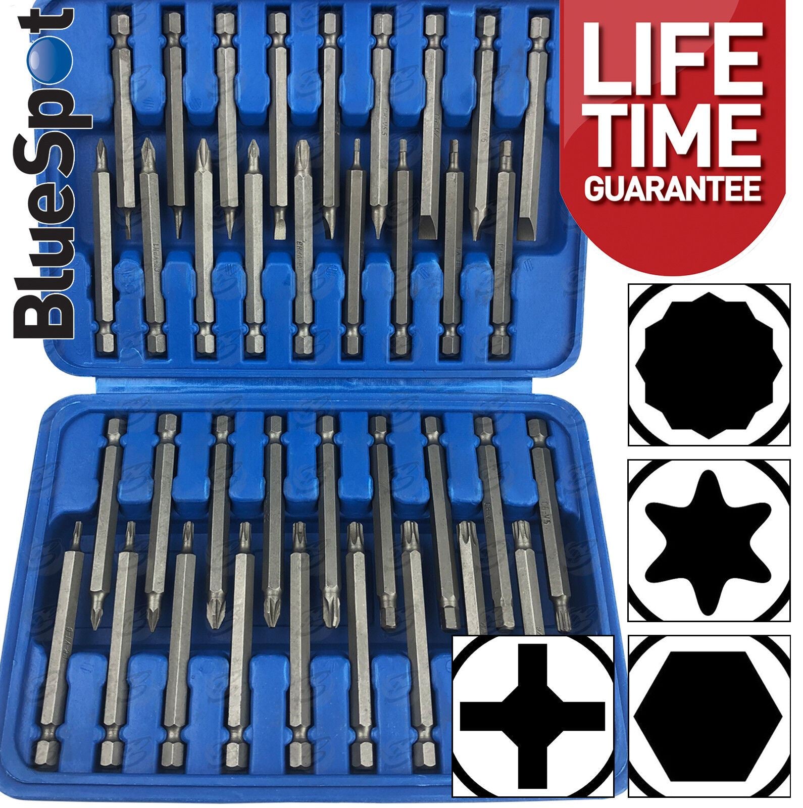 BLUESPOT 36CS 75MM POWER BIT SET