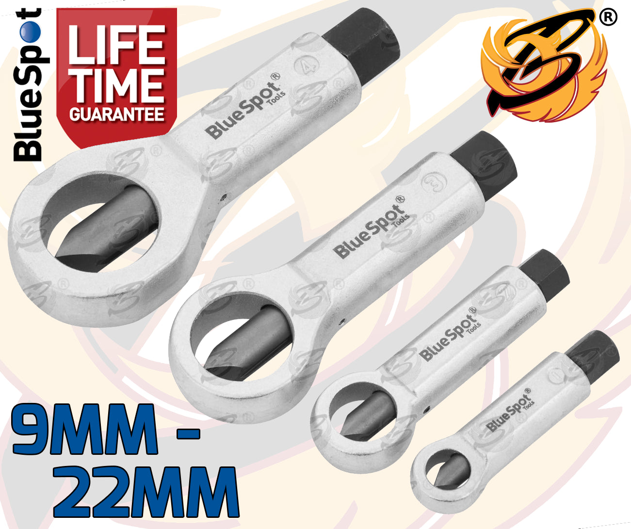 BLUESPOT 4 PCE NUT SPLITTER 9-27MM (3/8" - 1 1/16")