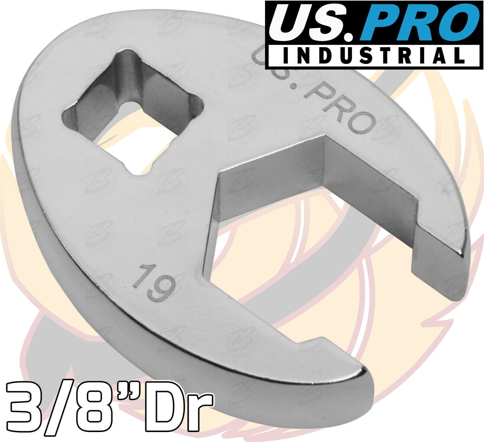 US PRO INDUSTRIAL 10PCS 3/8" DRIVE CROWFOOT SPANNERS 10MM - 19MM