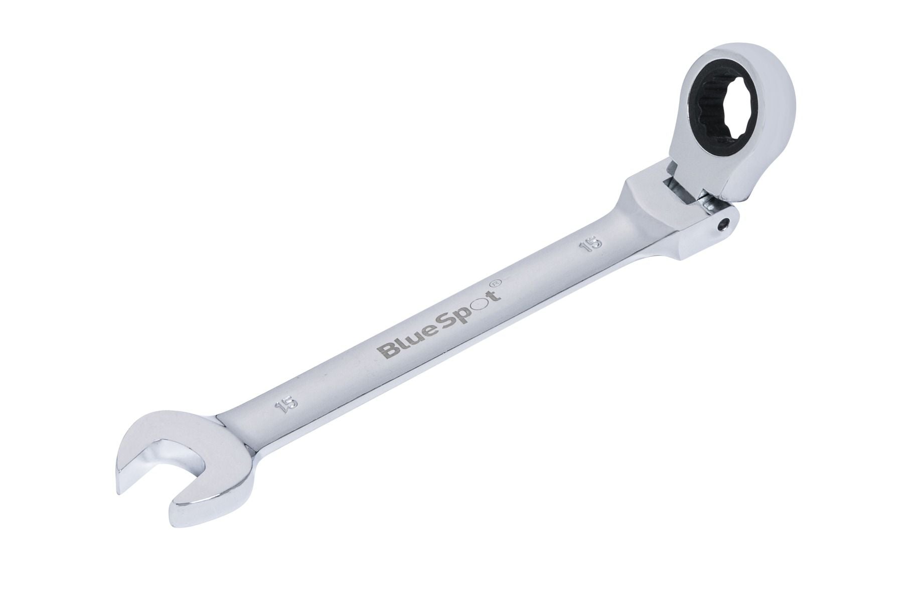 BlueSpot 15mm Chrome Vanadium Ratchet Spanner Flexible Head (180°) ( Single ) With A Manufacturers LifeTime Guarantee 05111