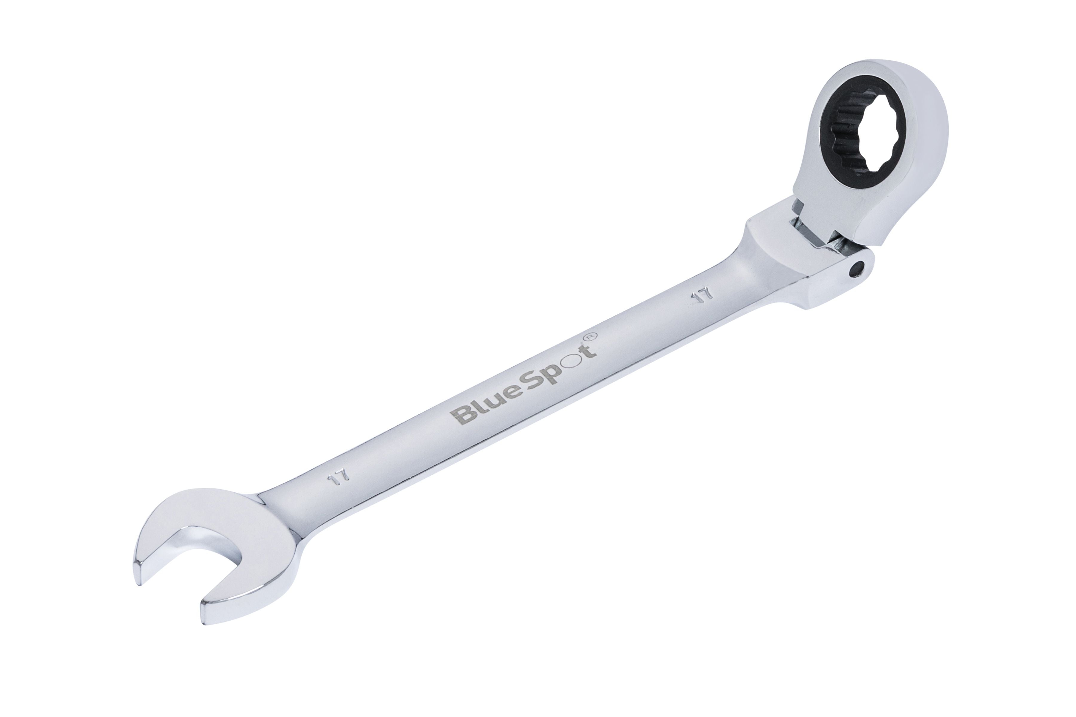 BlueSpot 17mm Chrome Vanadium Ratchet Spanner Flexible Head (180°) ( Single ) With A Manufacturers LifeTime Guarantee 05113