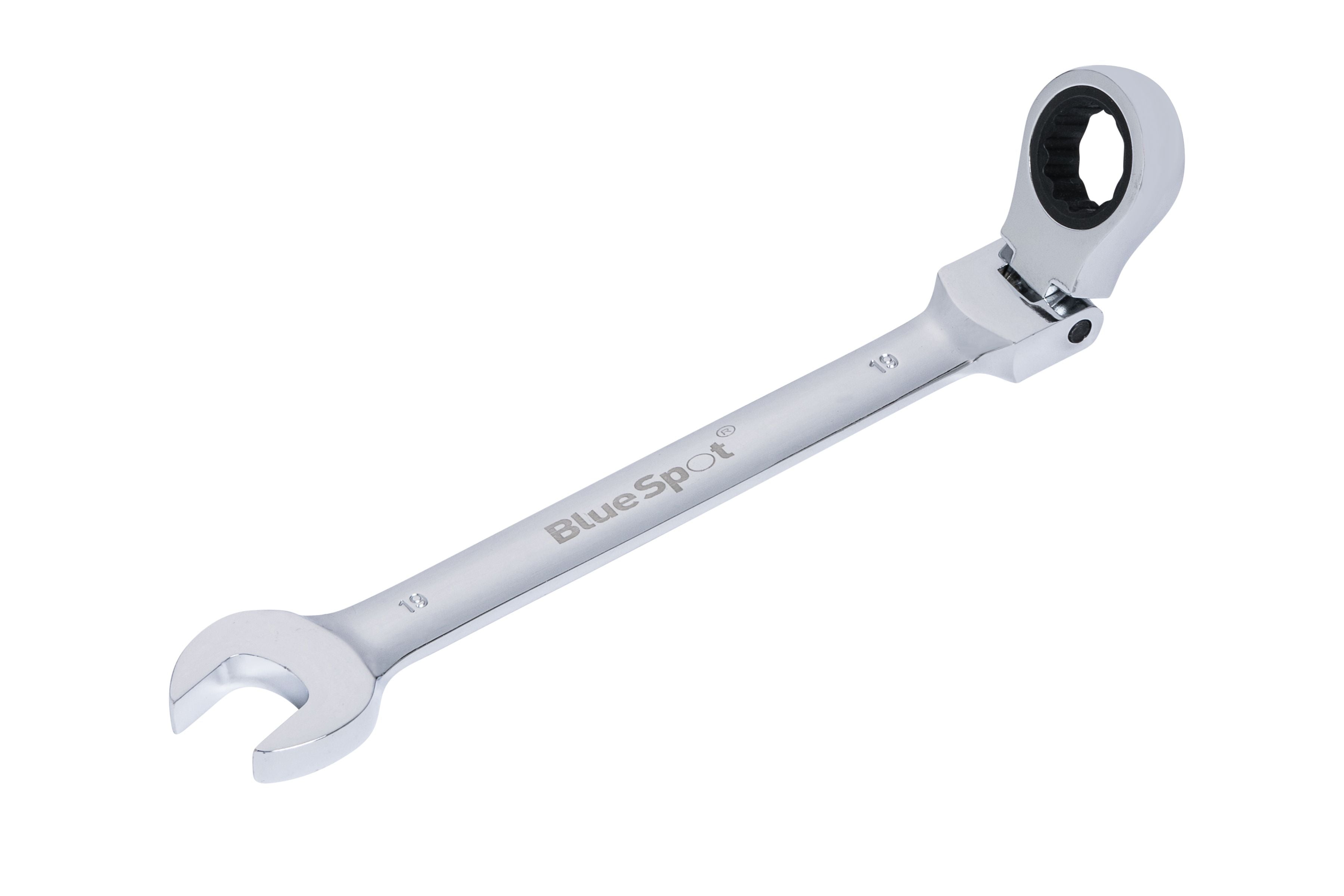 BlueSpot 19mm Chrome Vanadium Ratchet Spanner Flexible Head (180°) ( Single ) With A Manufacturers LifeTime Guarantee 05115