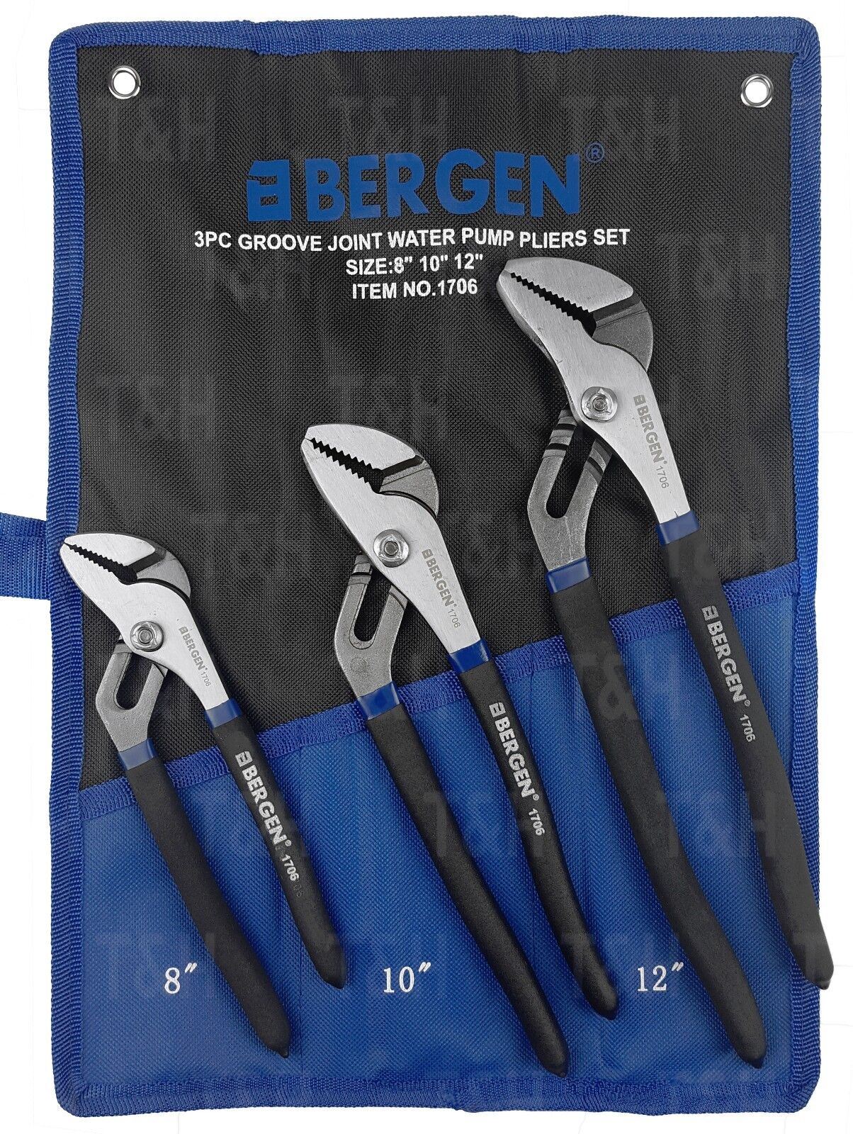 US Pro 3 Piece Water Pump Pliers 8" - 10" - 12" 1830