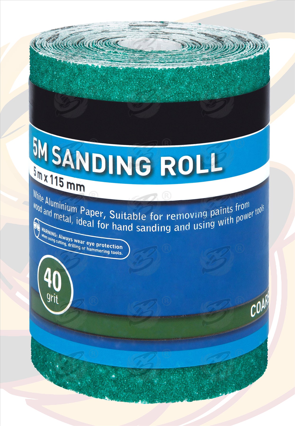 BLUESPOT 40 GRIT SANDING ROLL ( 5M x 115MM ) ( 6 ROLLS )