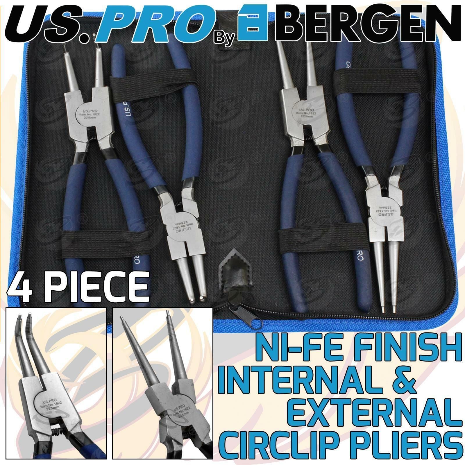 US PRO 4PCS 9" NI-FE CIRCLIP PLIERS