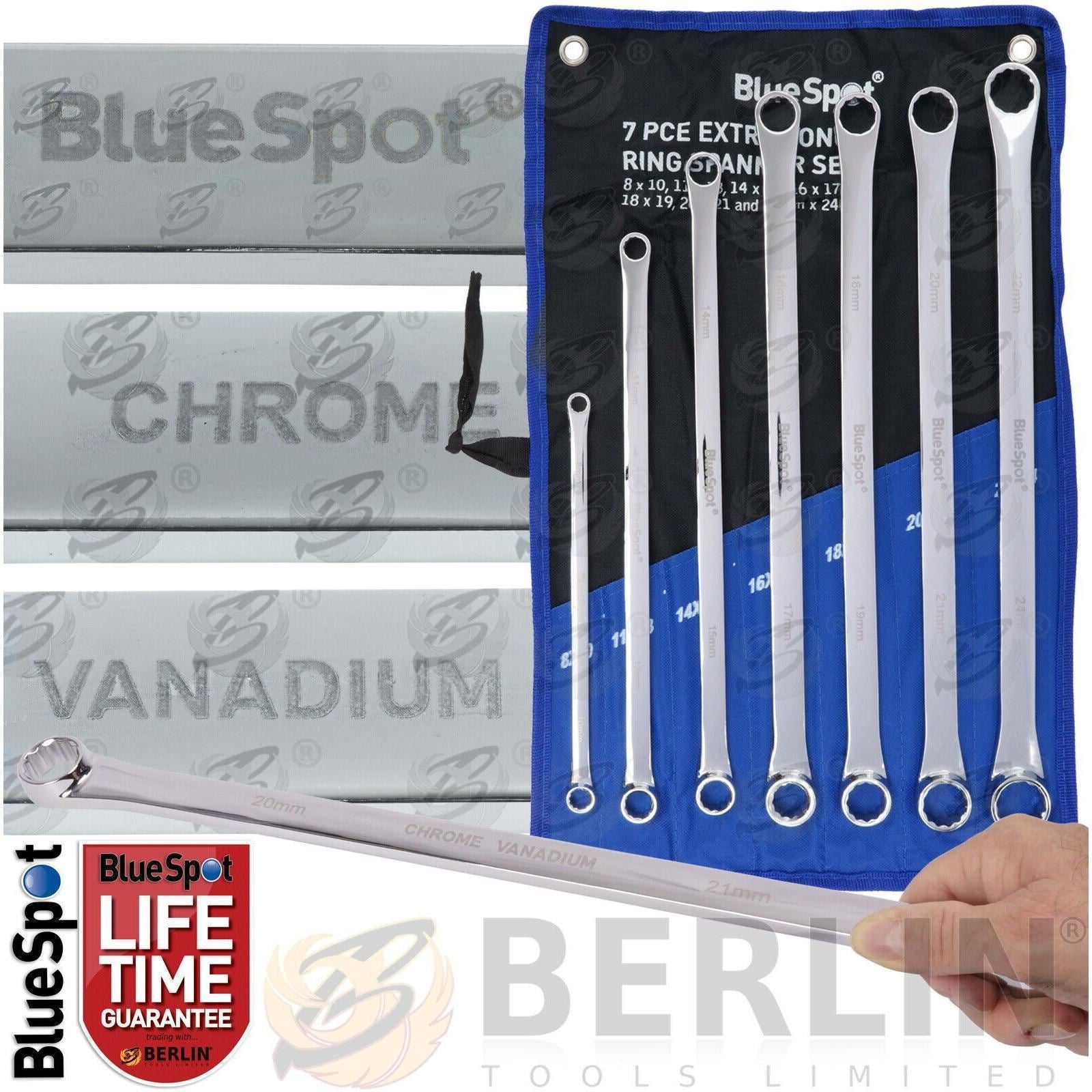 BlueSpot 7 Piece Extra Long Aviations Spanners 8mm - 24mm ( 04305 )
