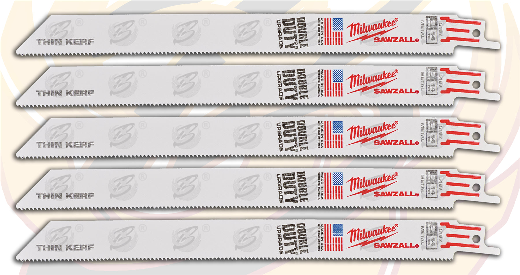 MILWAUKEE SAWZALL RECIPROCATING SAW BLADE 230mm x 14TPI METAL SAW BLADES ( x 5 )