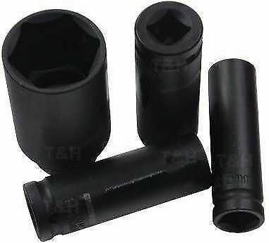 US PRO 1/2" DRIVE 24" LONG BREAKER BAR & 13PCS 6 POINT DEEP IMPACT SOCKETS 13MM - 32MM