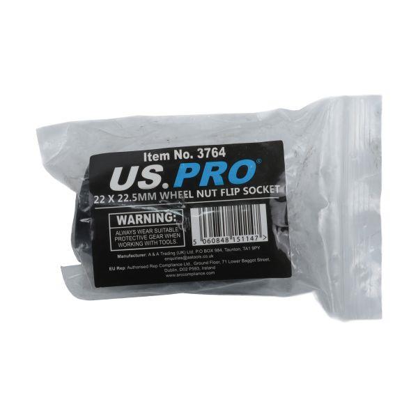 US Pro 22mm x 22.5mm Wheel Nut Flip Socket  3764