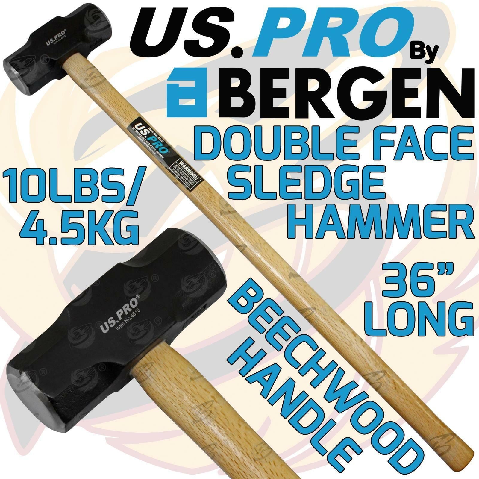 US Pro 4.5Kg 36" Long Beechwood Sledge Hammer  4510