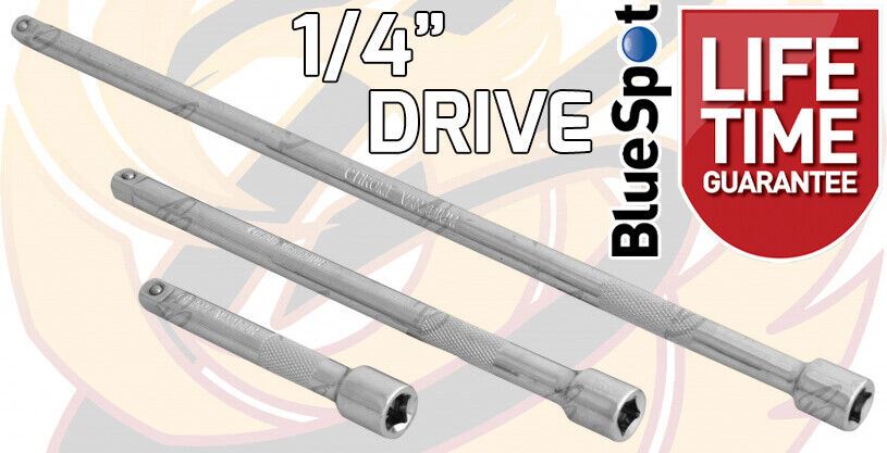BlueSpot 3 Piece 1/4" Drive Extra Long Extension Bars 75mm - 250mm ( 02074 )