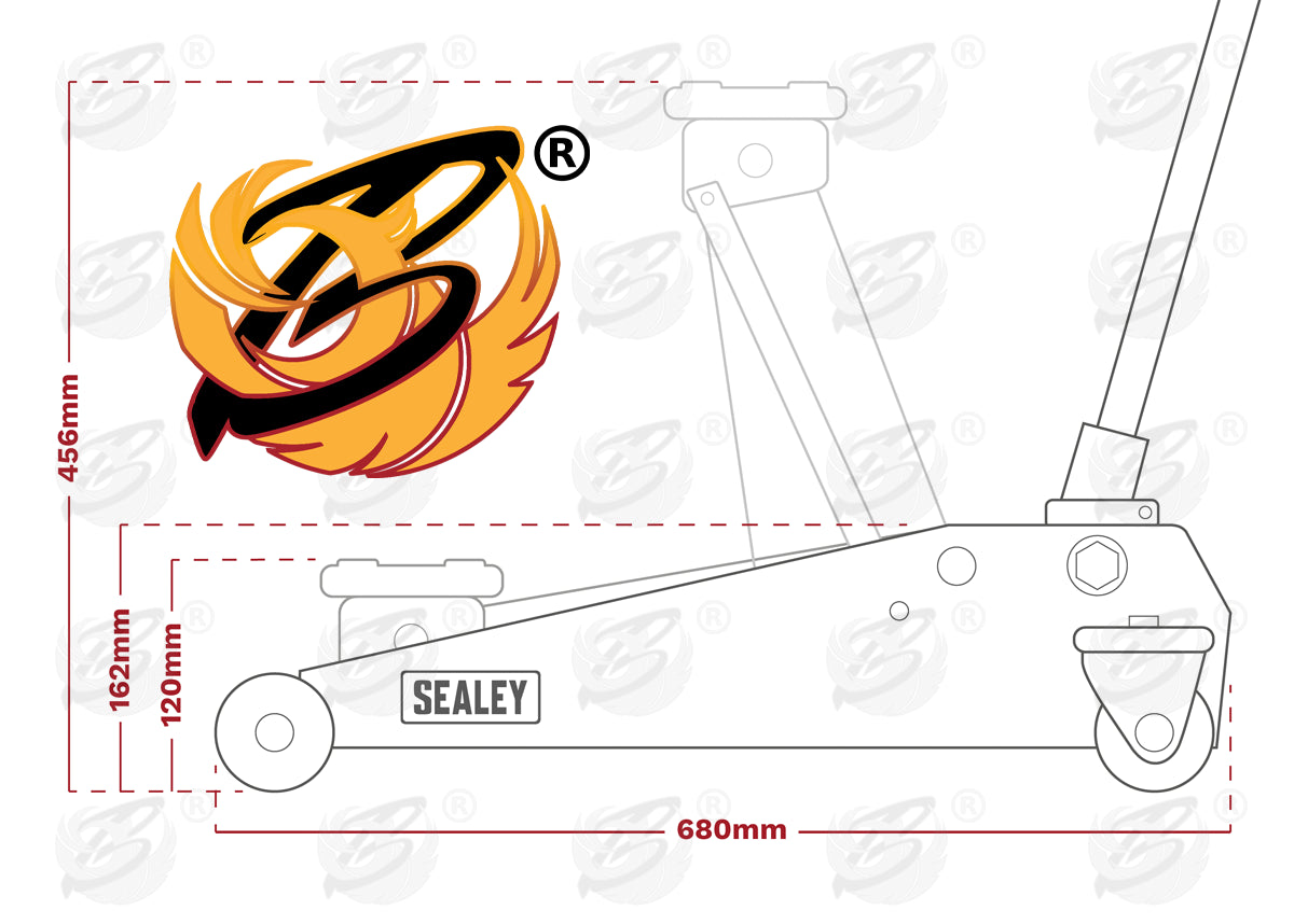 SEALEY 3 TONNE QUICK LIFT TROLLEY JACK & AXLE STANDS