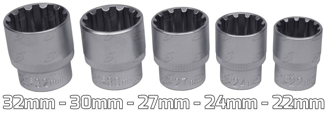 BlueSpot 19 Piece 1/2" Drive Gear Lock Sockets 8mm - 32mm 01554