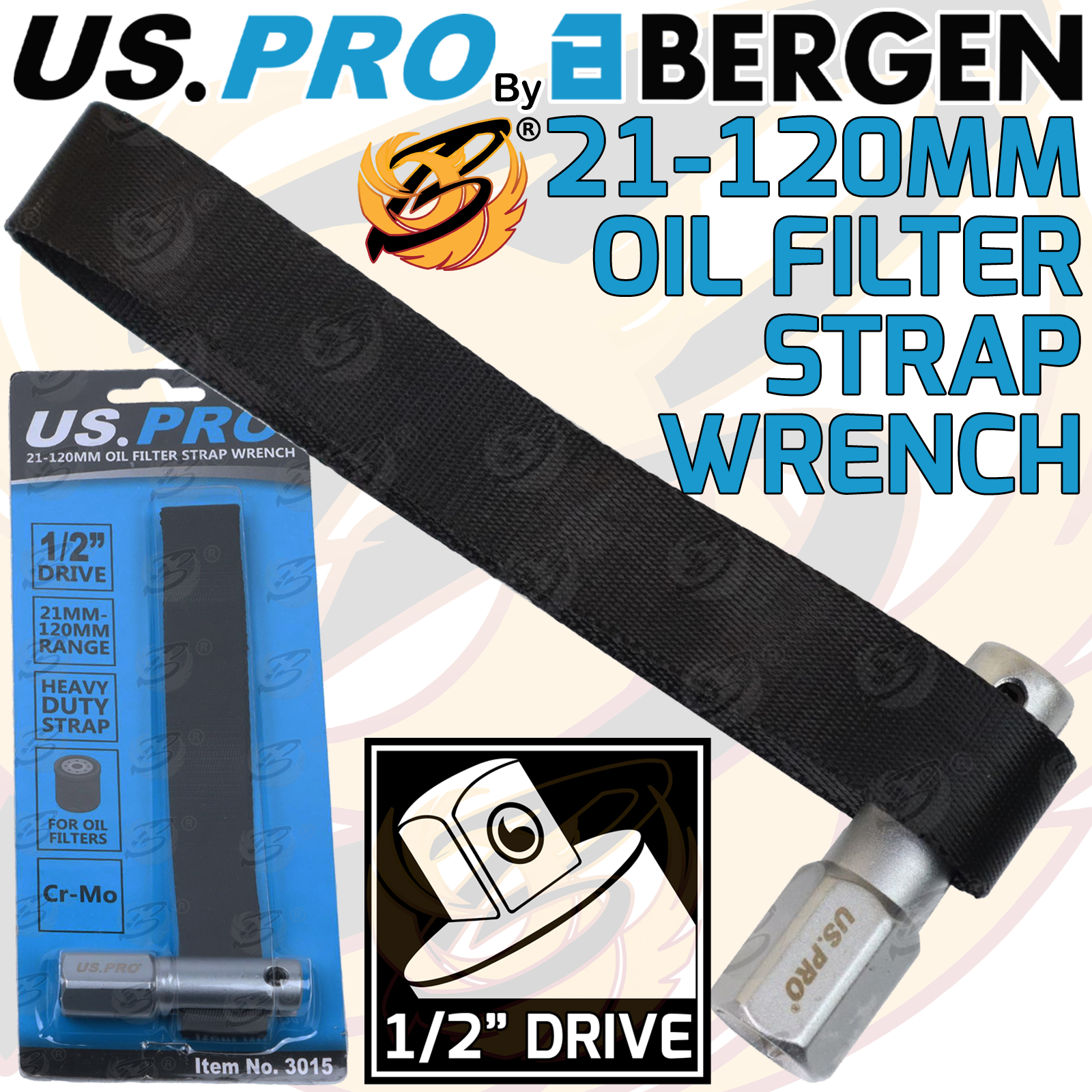 US Pro 21mm - 120mm Oil Filter Strap Wrench ( 3015 )