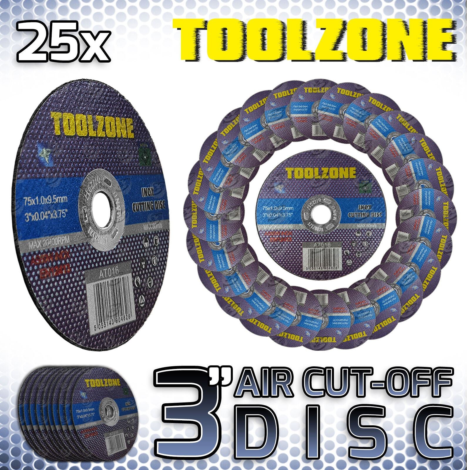 Toolzone 3" x 1mm Metal Cutting Disc ( x 25 ) AT016
