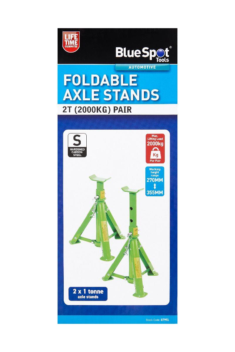 BLUESPOT 2 TON ( TONNE ) FOLDING AXLE STANDS ( PAIR )