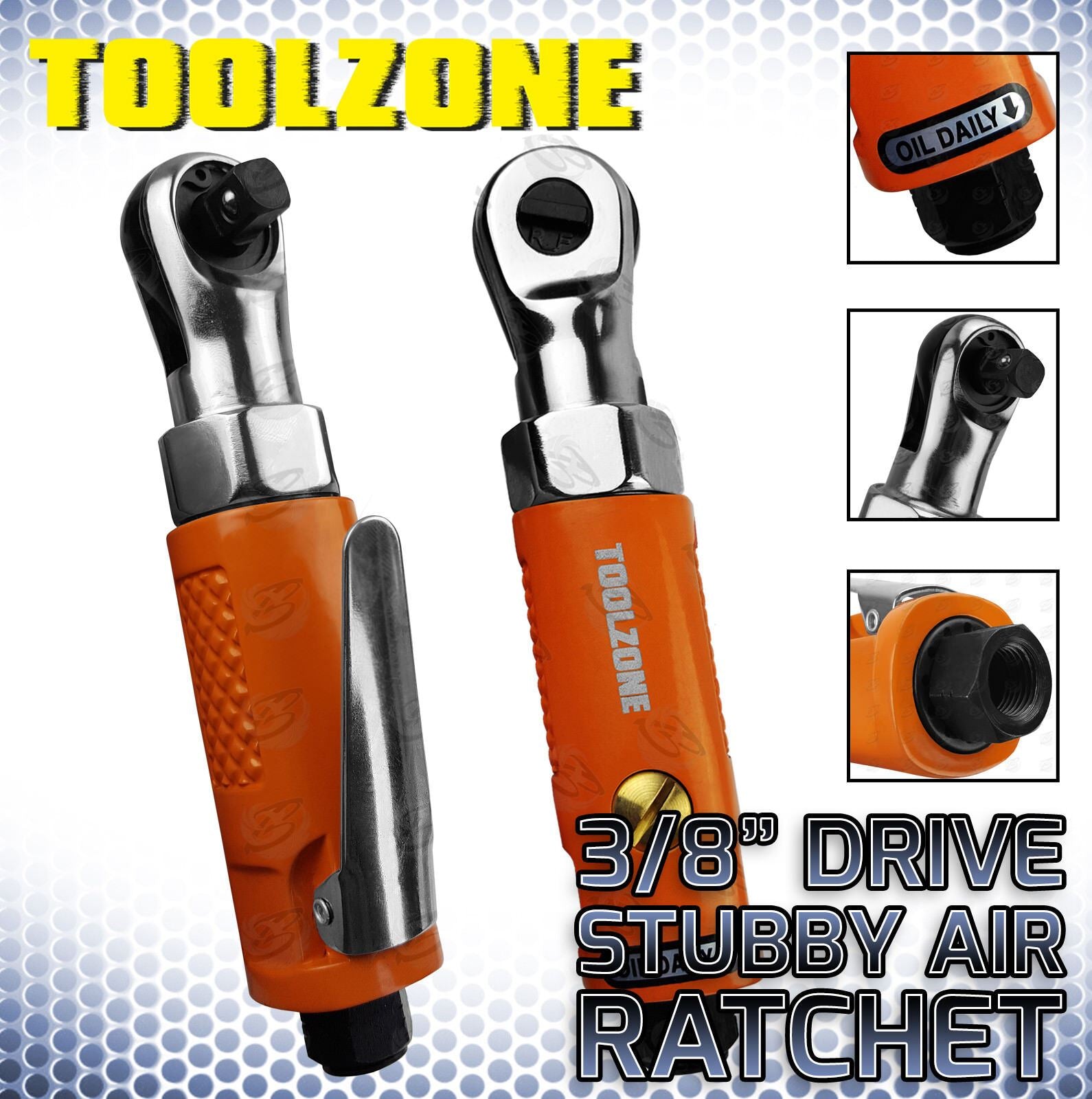Toolzone 3/8" Drive Stubby Air Impact Ratchet Wrench AT002