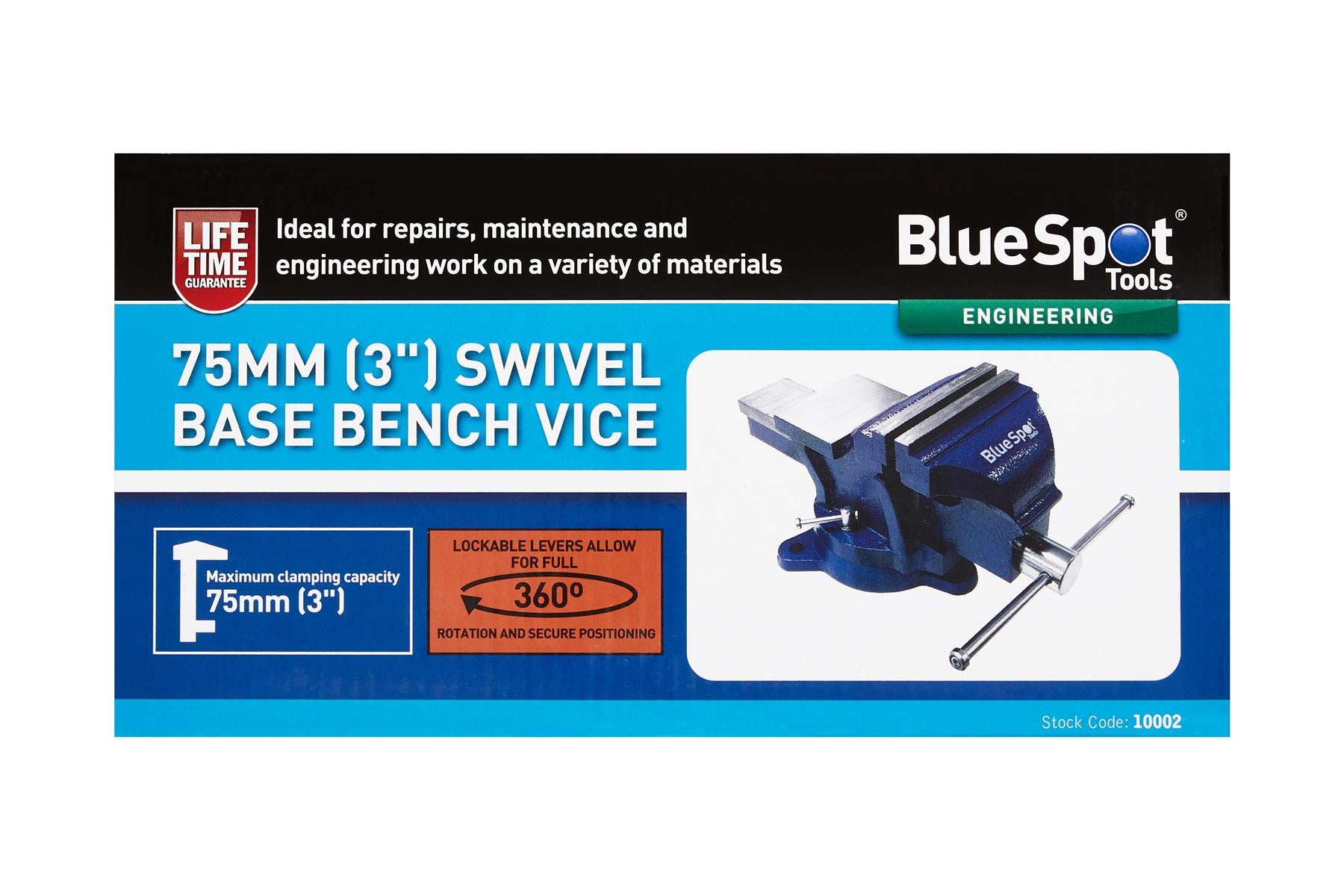 BlueSpot 75mm (3") 360º Swivel Base Bench Vice  10002