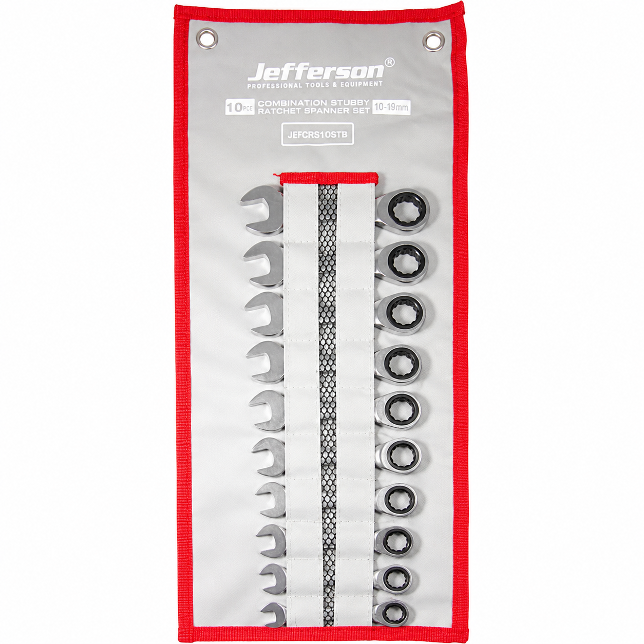 Jefferson 10 Piece Stubby Ratchet Spanner Set  With A Manufacturers LifeTime Guarantee CRSS10STB