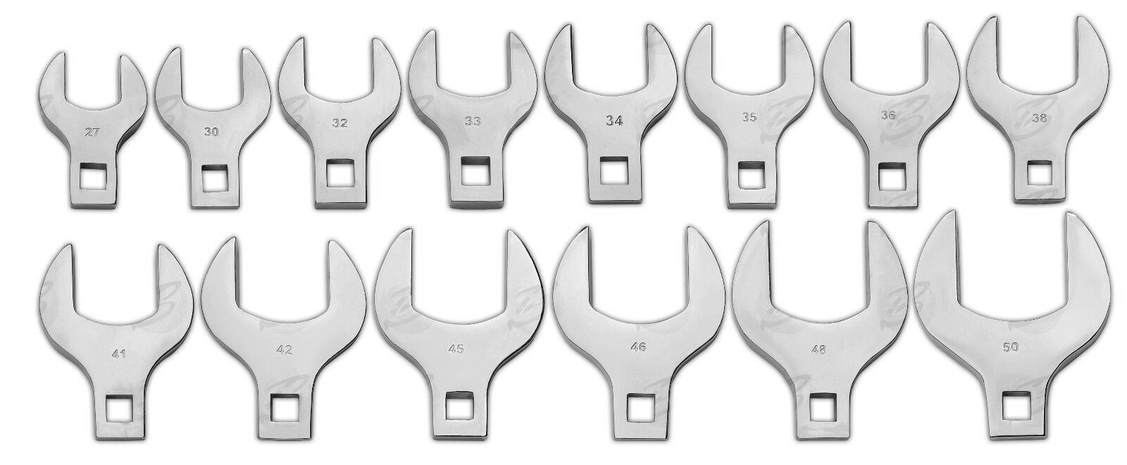 TOOLZONE 14PCS 1/2" DRIVE JUMBO CROWFOOT SPANNERS 27MM - 50MM