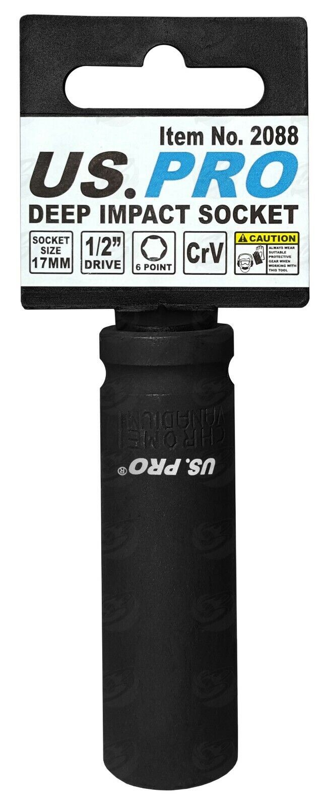 US PRO 1/2" DRIVE 30" LONG BREAKER BAR & 17MM 1/2" DRIVE 6 POINT DEEP IMPACT SOCKET