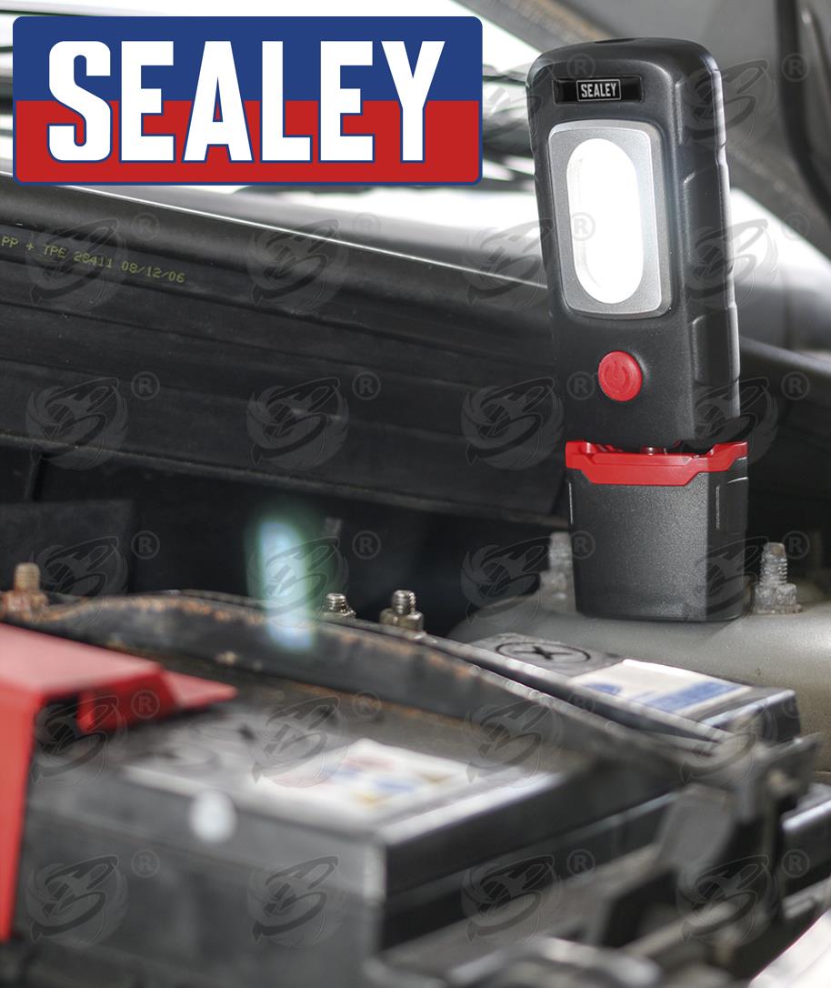 SEALEY RECHARGEABLE COB LED LI - ION WORK LIGHT ( BLACK )