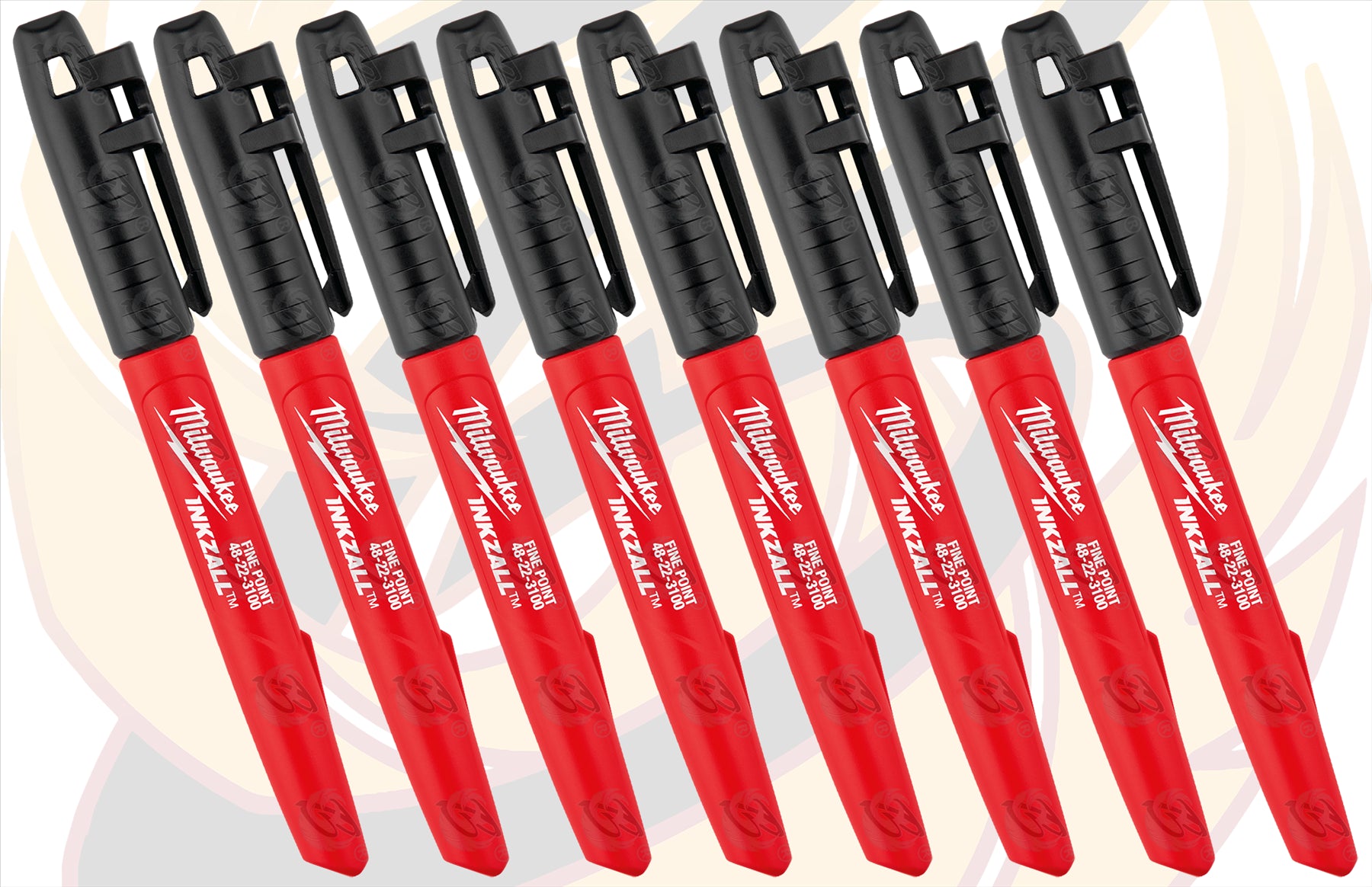 MILWAUKEE INKZALL 1mm ALL SURFACE MARKER PEN ( x8 )