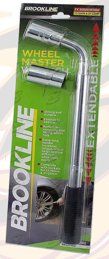 BROOKLINE 1/2" DRIVE EXTENDABLE TYRE WRENCH ( 17MM - 19MM - 21MM - 23MM )