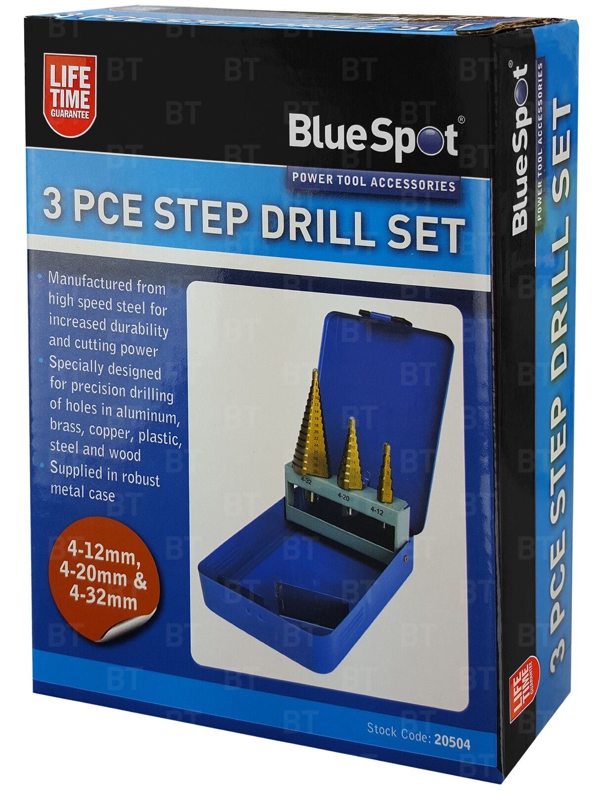 BlueSpot 3 Piece HSS Titanium Coated Step Drills 4mm - 32mm ( 20504 )