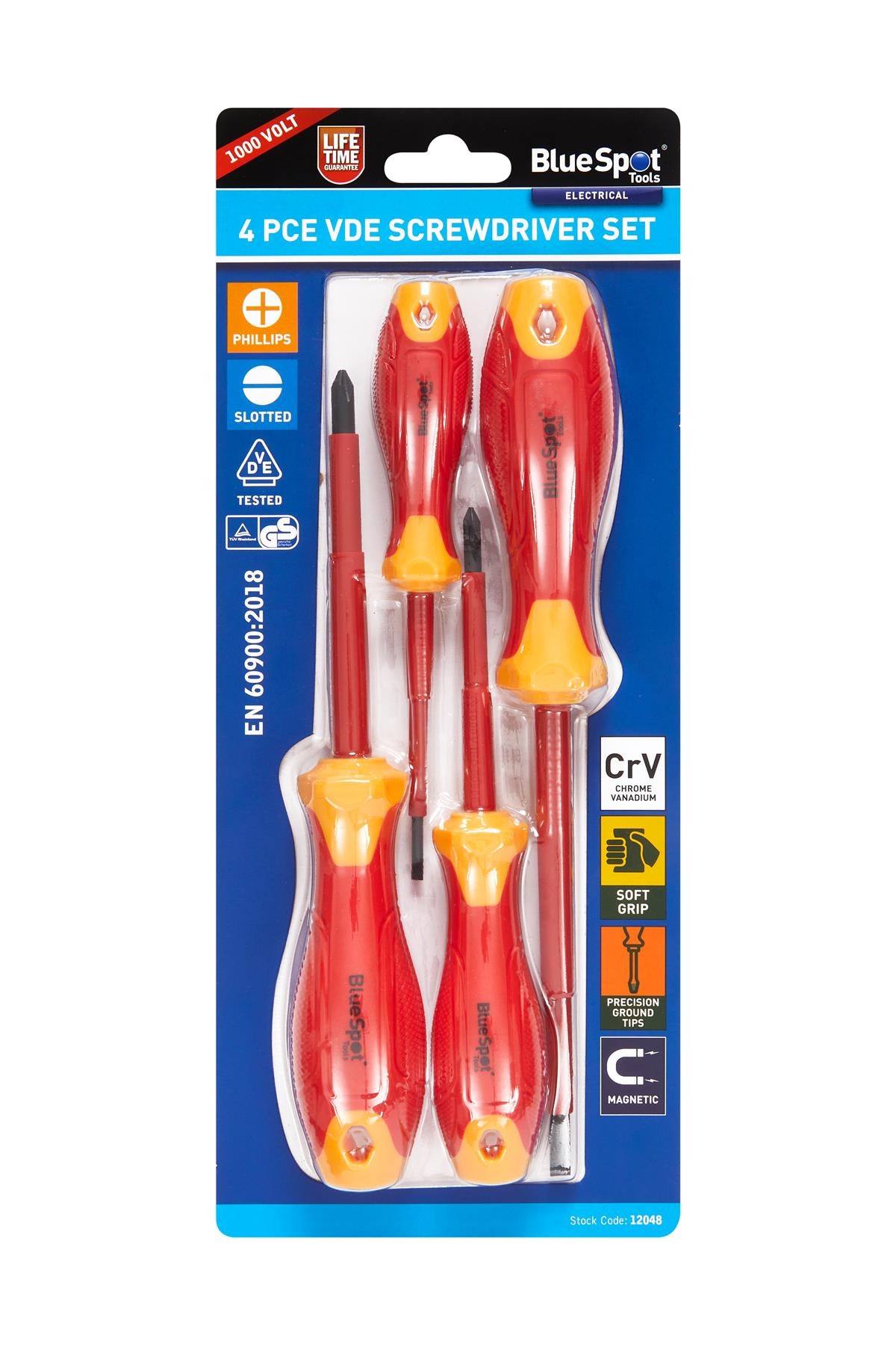 BlueSpot 4 Piece VDE Screwdriver Set  12048