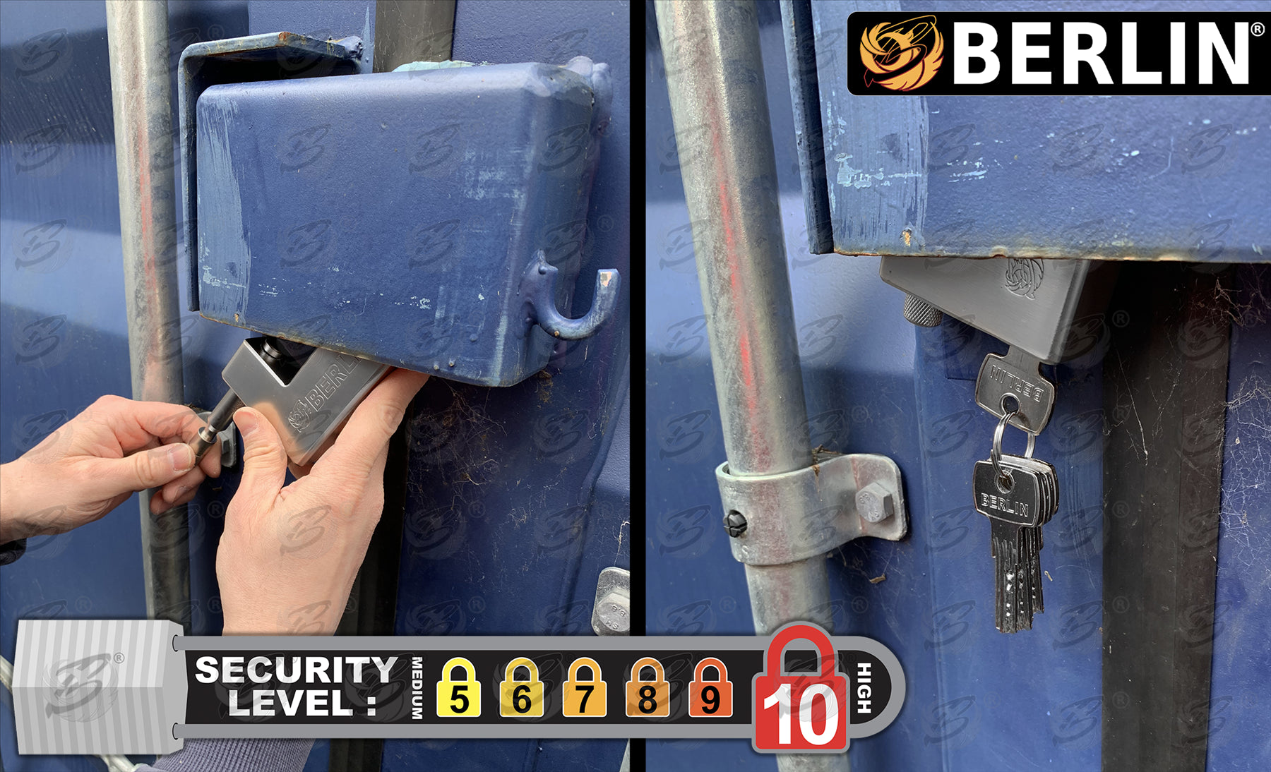 BERLIN 94MM SHUTTER "C" TYPE / CONTAINER PADLOCK ( x 2 )