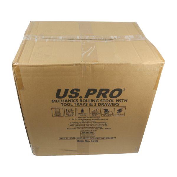 Us Pro Mechanics Rolling Stool with Tool Trays & 3 Drawers  5069