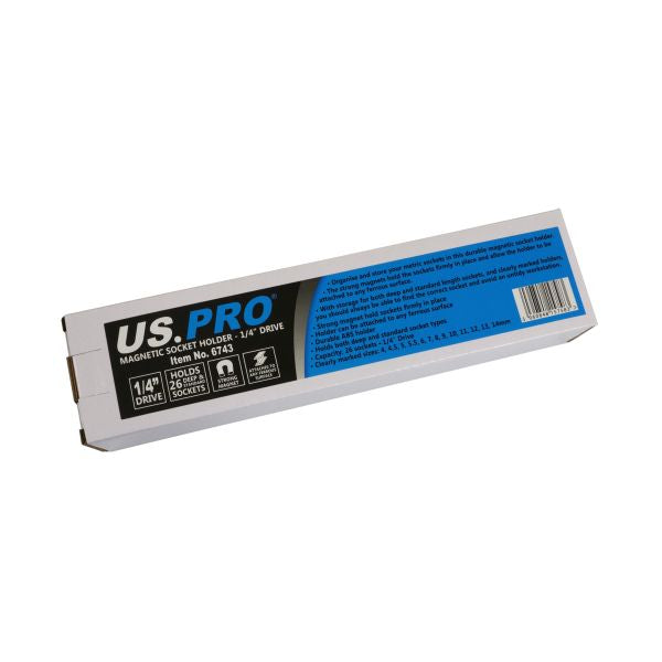 Us Pro Magnetic Socket Holder - 1/4" Drive - Holds 26 Sockets  6743