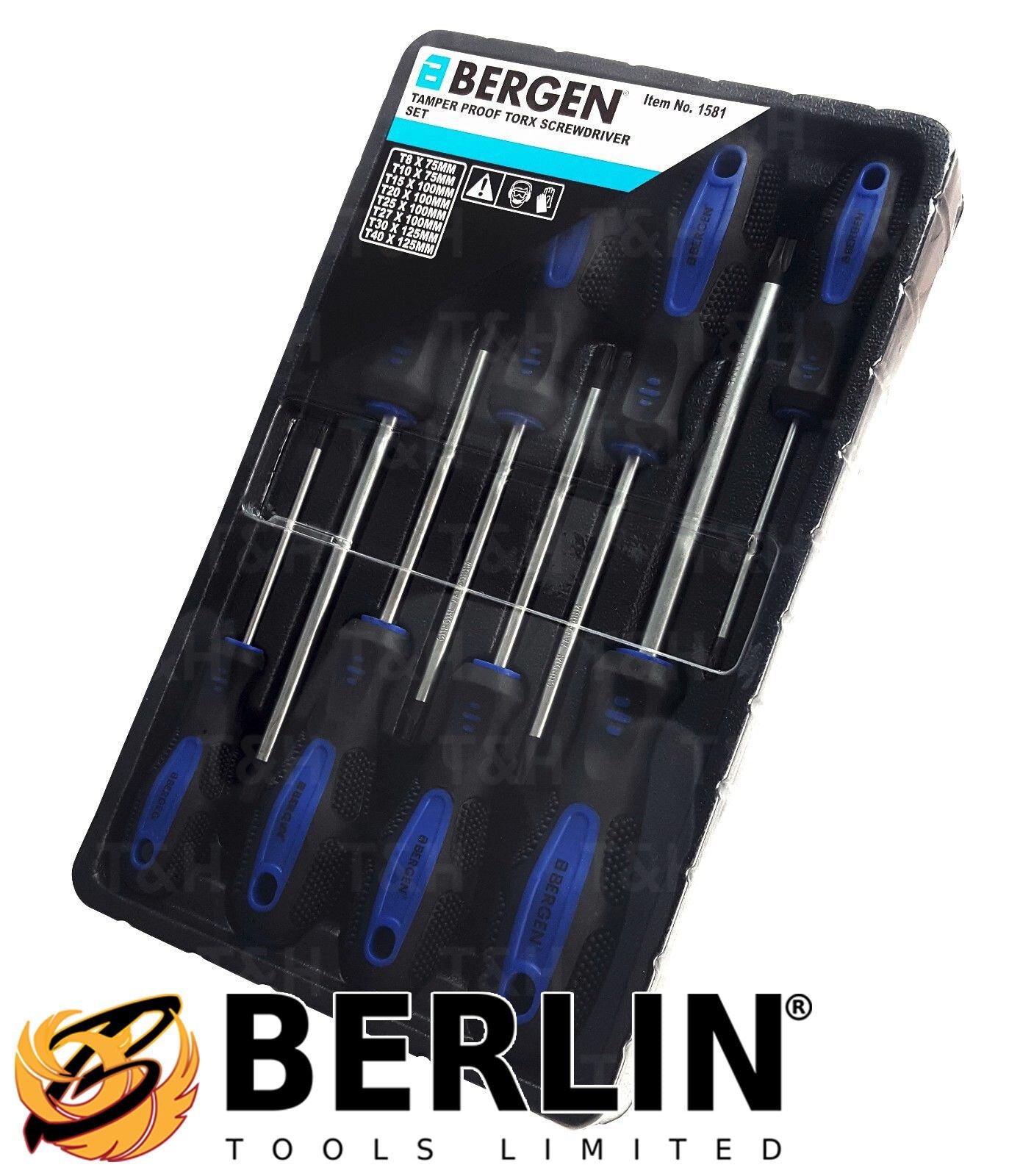 US Pro 8 Piece Magnetic Tamperproof Torx Screwdrivers T8 - T40 1608