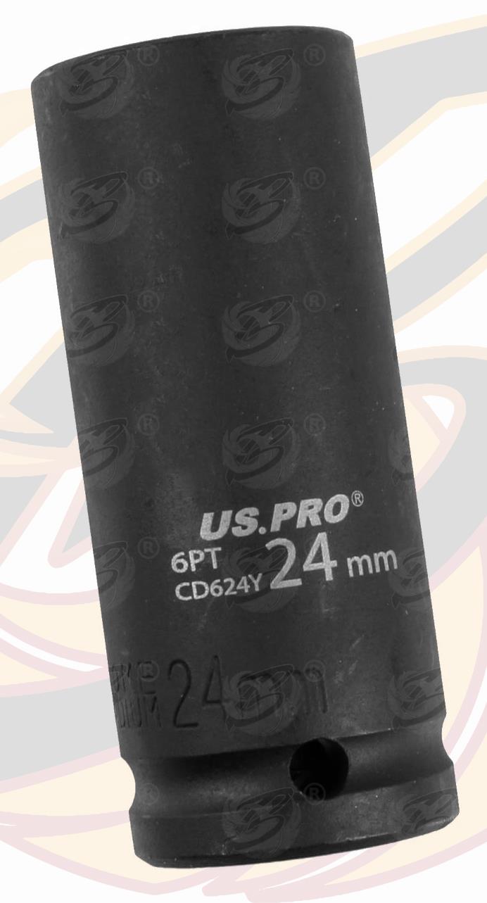 US PRO 24MM 1/2" DRIVE 6 POINT DEEP IMPACT SOCKET ( SINGLE )