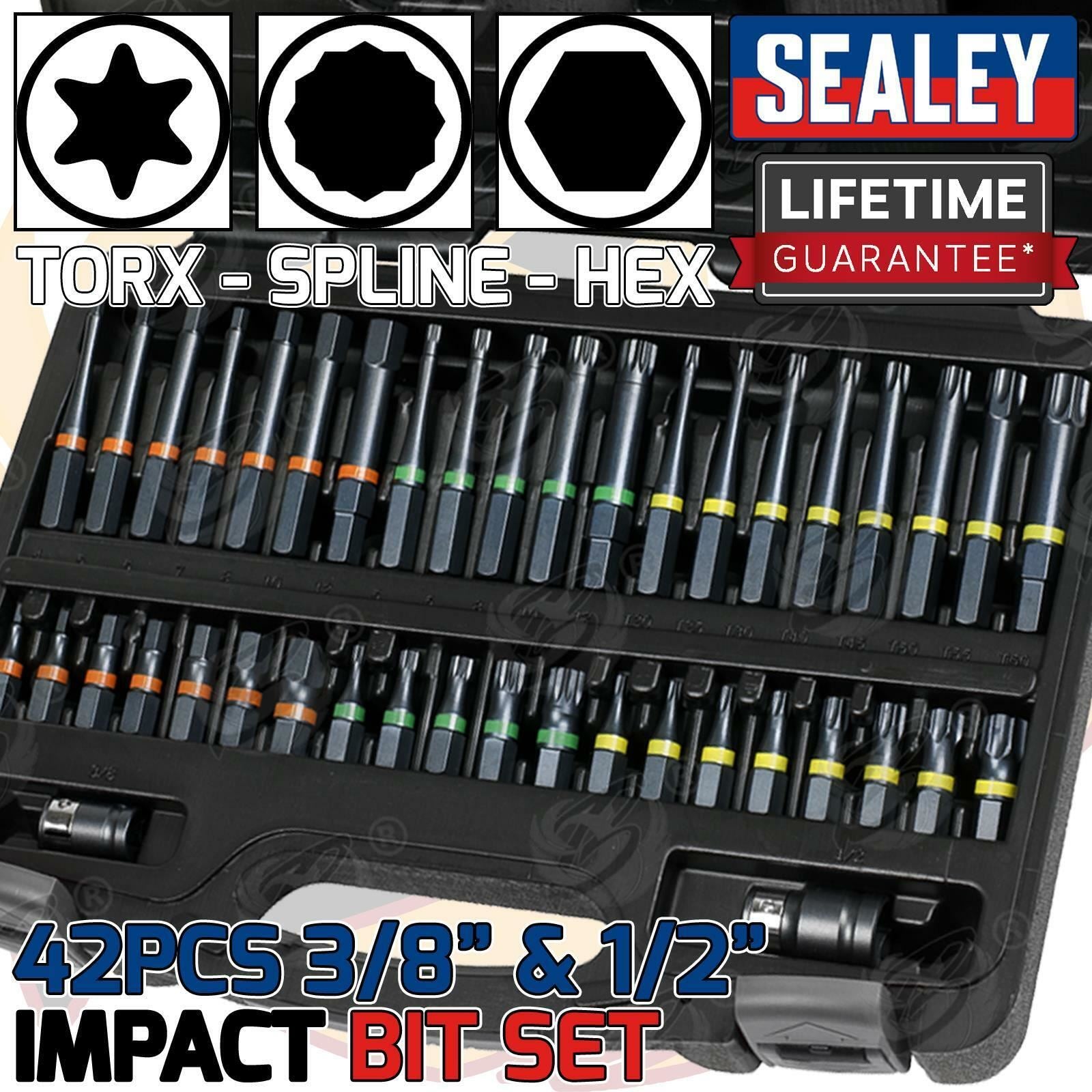 Sealey 42 Piece 3/8" & 1/2" Drive Impact Hex & Torx & Spline Bit Sockets ( AK21901 )
