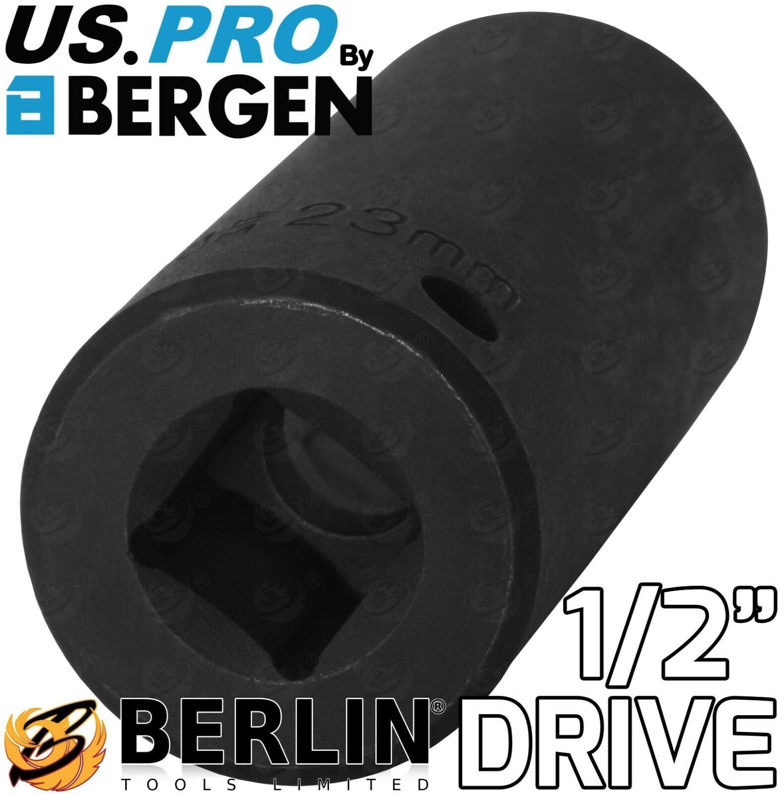 US PRO 1/2" DRIVE 6 POINT DEEP IMPACT SOCKETS & EXTENSIONS 10MM - 24MM
