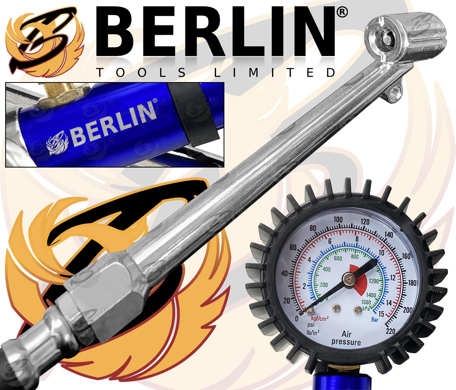 BERLIN TOOLS 220PSI TYRE INFLATOR